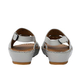 FARES brand luxury boys' sandals leather with tan footbeds and silver "F" logo buckles on a white background.