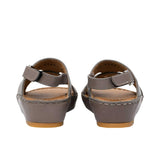 FARES brand luxury boys' sandals leather with tan footbeds and silver "F" logo buckles on a white background.