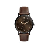 Fossil Men's Minimalist Three-Hand Brown Leather Watch