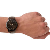 Fossil Men's Minimalist Three-Hand Brown Leather Watch