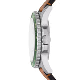 Fossil Men's Blue Dive Three-Hand Date Tan LiteHide™ Leather Watch