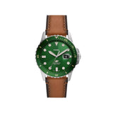 Fossil Men's Blue Dive Three-Hand Date Tan LiteHide™ Leather Watch