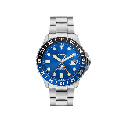 Fossil Blue GMT Stainless Steel Watch