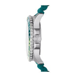 Fossil Blue GMT Oasis Gents Green Dial Blue Silicone Strap Watch