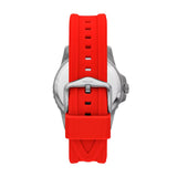 Fossil Blue Dive Three-Hand Date Red Silicone Watch