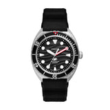 Fossil Breaker Men’s Black Diver-Style Analog Watch with Silicone Strap