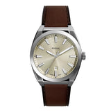 Fossil Everett Gents Three-Hand Date Brown Leather Watch