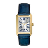 Fossil Carraway Gents Three-Hand Navy Croco Leather Strap Watch