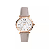 Fossil Women's Carlie Three-Hand Date Gray LiteHide™ Leather Watch
