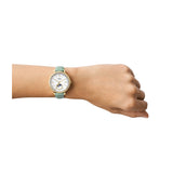Fossil JacquelineWomen's Sun Moon Multifunction Green Eco Leather Watch