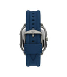 Fossil Inscription Three-Hand Date Navy Silicone Watch