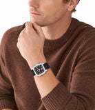 Fossil Inscription Three-Hand Date Black Silicone Watch