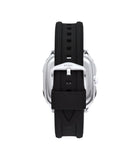 Fossil Inscription Three-Hand Date Black Silicone Watch