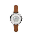 Fossil Jacqueline Solar-Powered Brown LiteHide™ Leather Watch