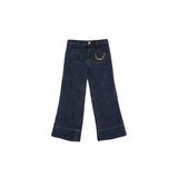 Elisabetta Franchi kids Girl's Denim with Fluorescent Stitching