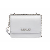 Replay Women's Flap Crossbody Bag in Solid Colors with Logo