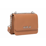 Replay Women's Flap Crossbody Bag in Solid Colors with Logo