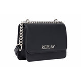 Replay Women's Flap Crossbody Bag in Solid Colors with Logo