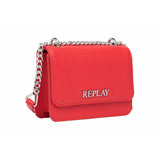 Replay Women's Flap Crossbody Bag in Solid Colors with Logo