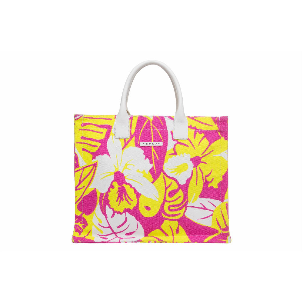 Replay Women's Canvas Tote Bag with Floral Print | Bag | Bags | GCC | Tote Bag | Women | Women All Bags | Womens Replay Women's Canvas Tote Bag with Floral Print | Bag | Bags | GCC | Tote Bag | Women | Women All Bags | Womens