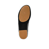 Bottom view of the sandal sole showing the patterned rubber grip and "Made in Italy" branding.