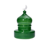 Favorite Glass decorative dome ornament with green glass body and white moon accent. Find the Collection Online
