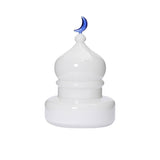 Favorite Glass decorative dome ornament with white glass body and blue moon accent. Find the Collection Online