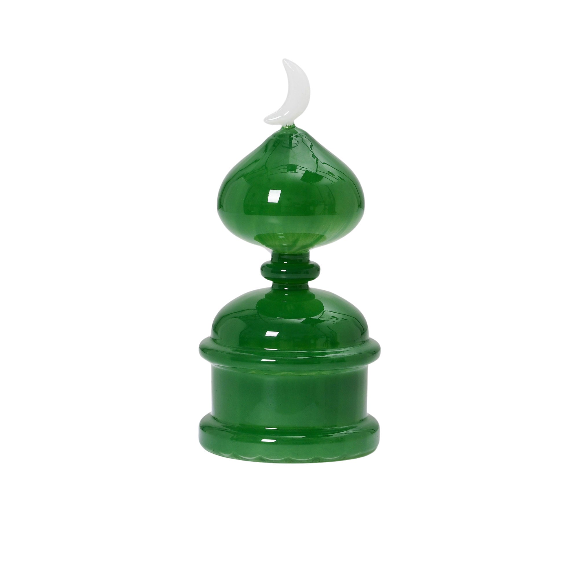 Favorite Glass green decorative dome ornament with white moon accent. Order Online Today