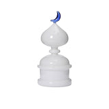 Favorite Glass white decorative dome ornament with blue moon accent. Order Online Today