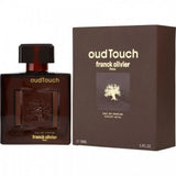 Franck Olivier Oud Touch Eau de Parfum bottle and box in dark brown with gold detailing, 100ml fragrance packaging.