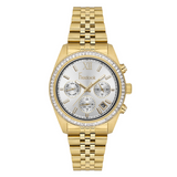 Freelook silver dial gold-tone stainless steel wristwatch with elegant bracelet design