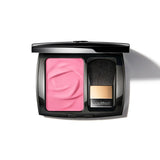 Lancome Blush Subtil compact in 500 Pink, featuring a wave-patterned blush pan and an integrated brush with a gold-toned hand
