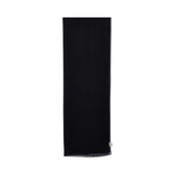Front of the scarf view of the Nero women's black embroidered abaya with navy and silver detailing. Shop the Latest Collection