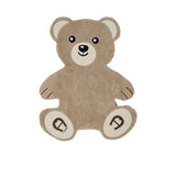 Front view of the Aigner kids newborn's teddy bear shaped blanket beige with logo paw design Order Online Today