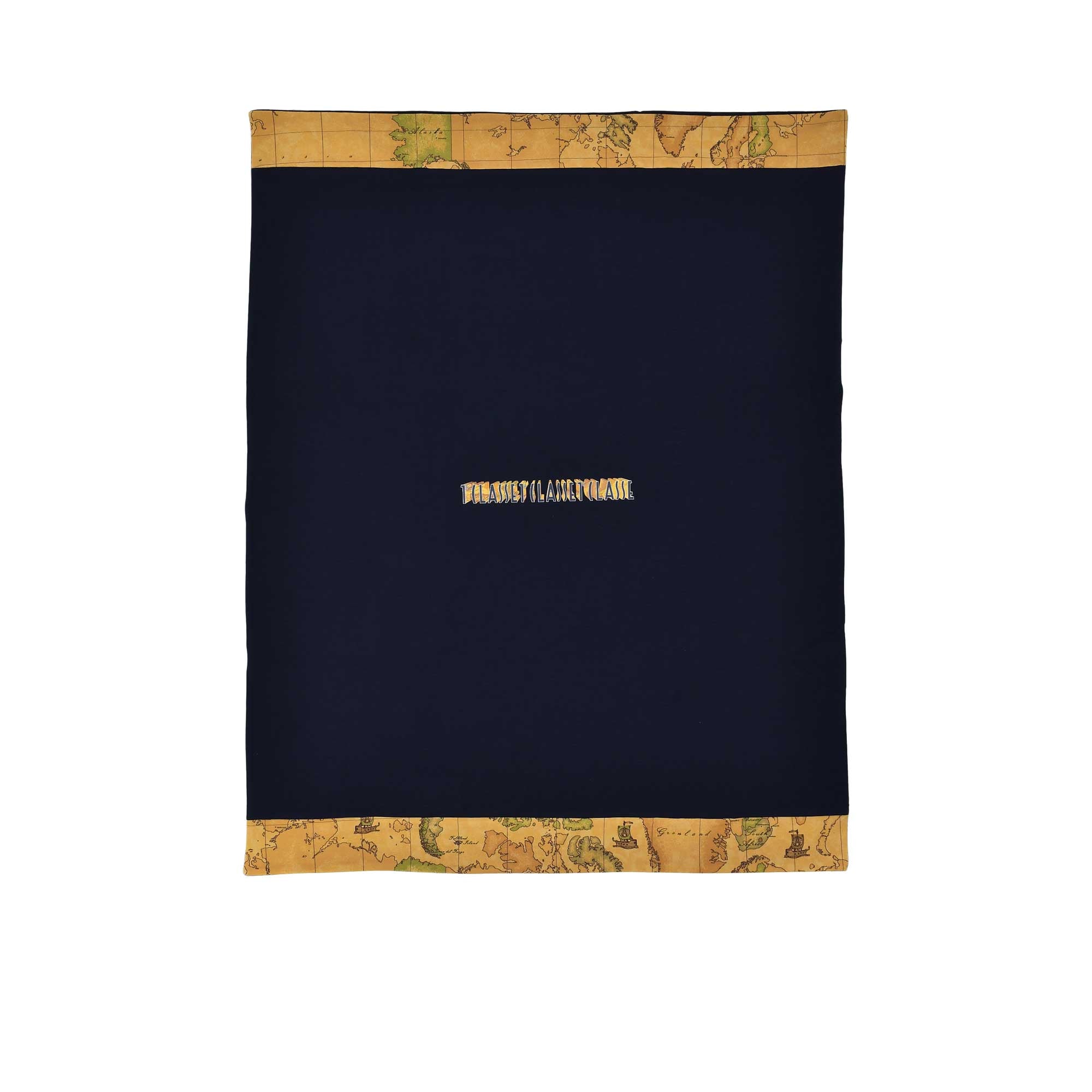 Front view of the Alviero Martini Kids Baby's Navy Blue Blanket. Available Online at Blue Salon Qatar