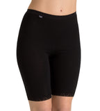 Front view of the Sloggi Basic+ black long panty, showing the high-waist fit and mid-thigh leg length. Shop the Latest Online