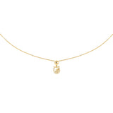 ull front view layout of the gold-plated Cerruti 1881 Camilla necklace, showcasing the delicate link chain and crystal-accented round pendant.