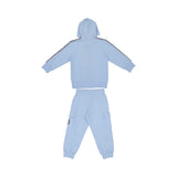 Full set back view of the Aigner Kids boys blue logo tape  jogging suit. Shop the Collection Online.