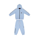 Full set front view of the Aigner Kids boys blue logo tape  jogging suit. Shop the Collection Online.