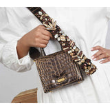 Gaia Women's Nacre Mini Crocodile-Embossed Leather Box Hand Bag