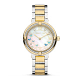 Cerruti 1881 GARDENA Ladies MOP Dial Two-Tone Stainless Steel Watch with Butterfly Motif