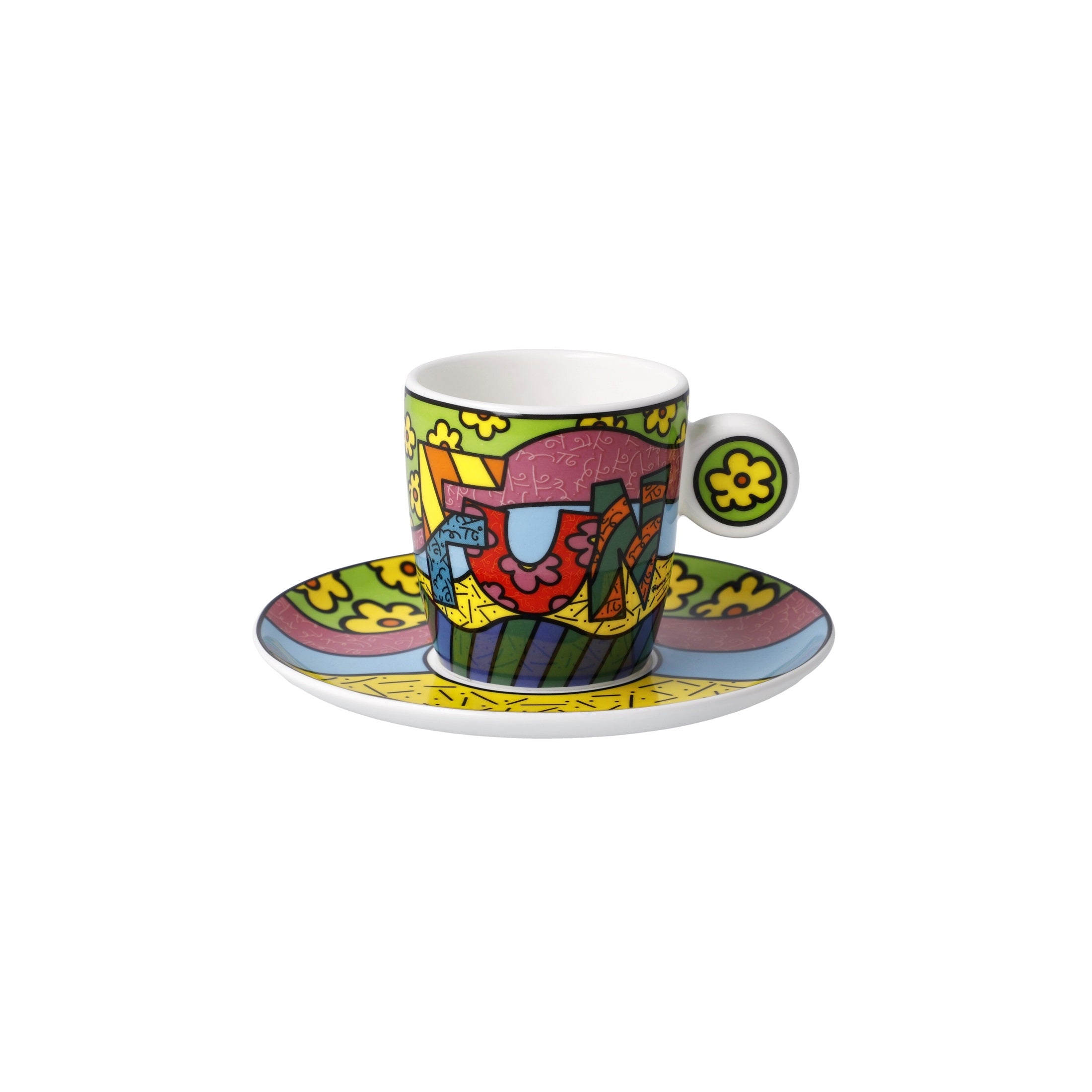 Goebel Porzellan Romero Britto Fine Bone Demitasse Fun | Coffee Cup & Saucer | Cups | Cups & Saucer Set | Drinkware | Home and Furniture Home | Home and Furniture Home Drinkware | Spring Festival