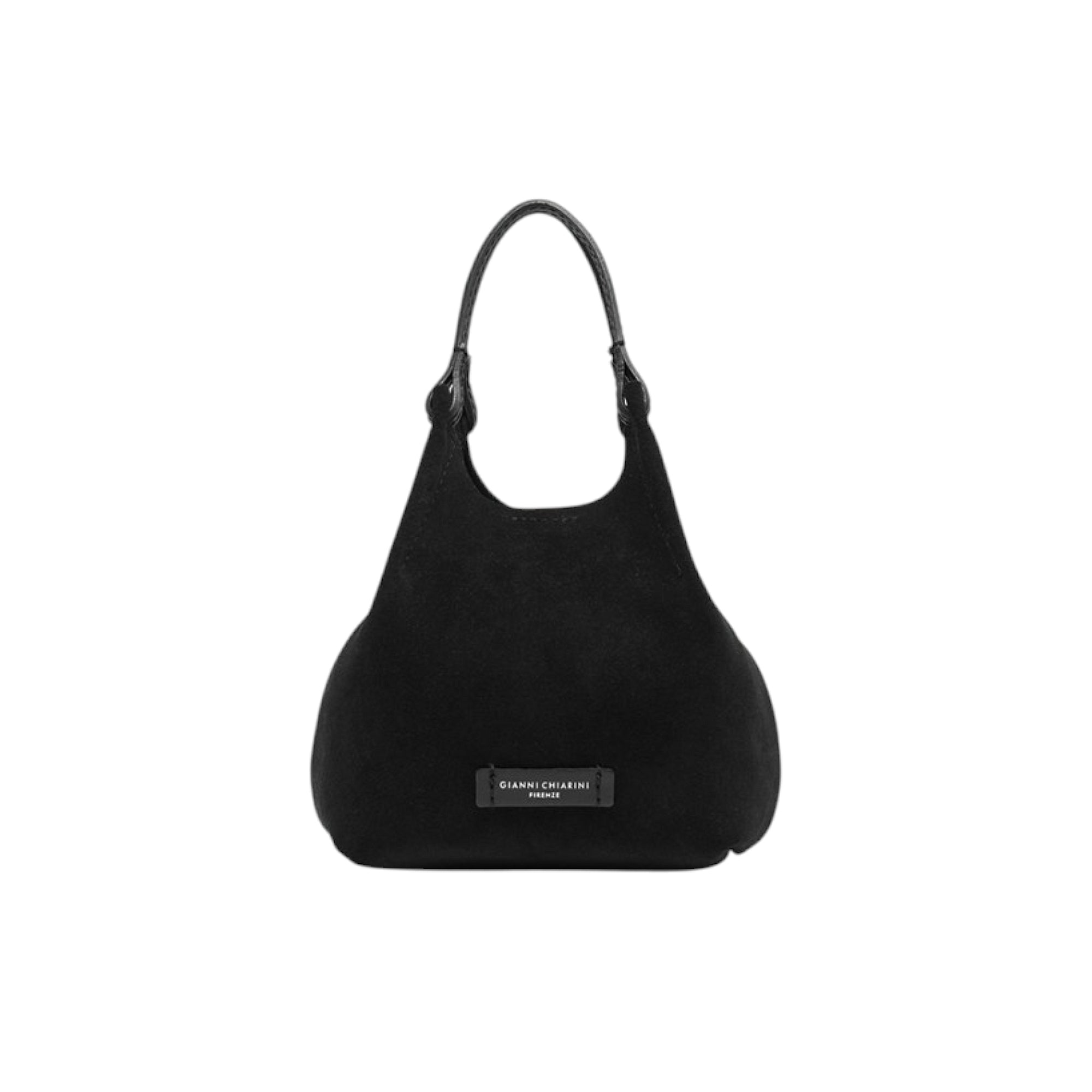 GIANNI CHIARINI Dua handbag in black with a single top handle and front brand label.