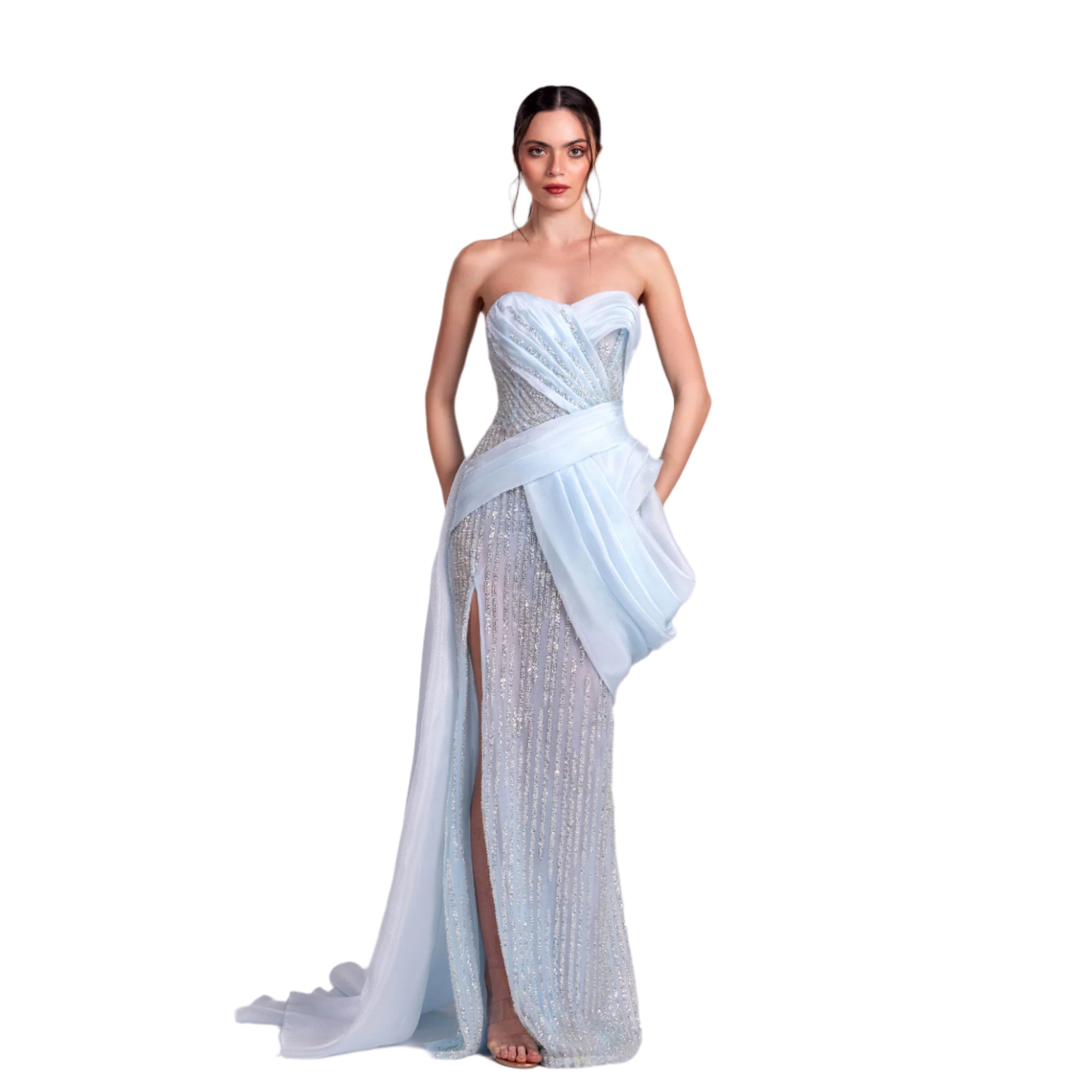 Gaby Charbachy Women's Blue Elegant Long Dress | Clothing | GCC | Women | Women All Clothing | Women All Clothing Dresses | Women Dresses | Womens | Womens Fashion