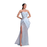 Gaby Charbachy Women's Blue Elegant Long Dress