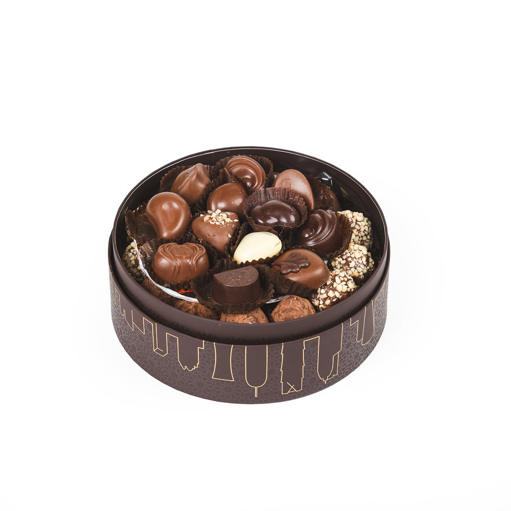 Godiva Round Box with Doha Skyline | Chocolates | Chocolates & Biscuits Godiva Round Box with Doha Skyline | Chocolates | Chocolates & Biscuits