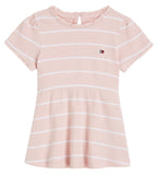 Tommy Hilfiger Kids Baby Girl's Dress w. Bloomers - Rib - Whimsy Pink/White Strip