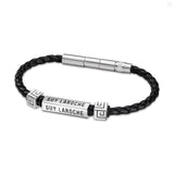 Guy Laroche Jean Gents Stainless steel Black Leather Bracelet