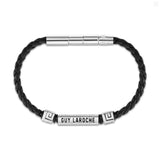 Guy Laroche Jean Gents Stainless steel Black Leather Bracelet