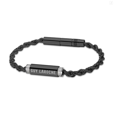 Guy Laroche Marcel Gents Black Stainless Steel Chain Bracelet